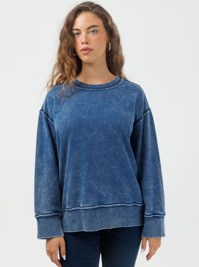 JUMP & ONOT,279.9000,סווטשירט אינדיגו שטוף,in-stock