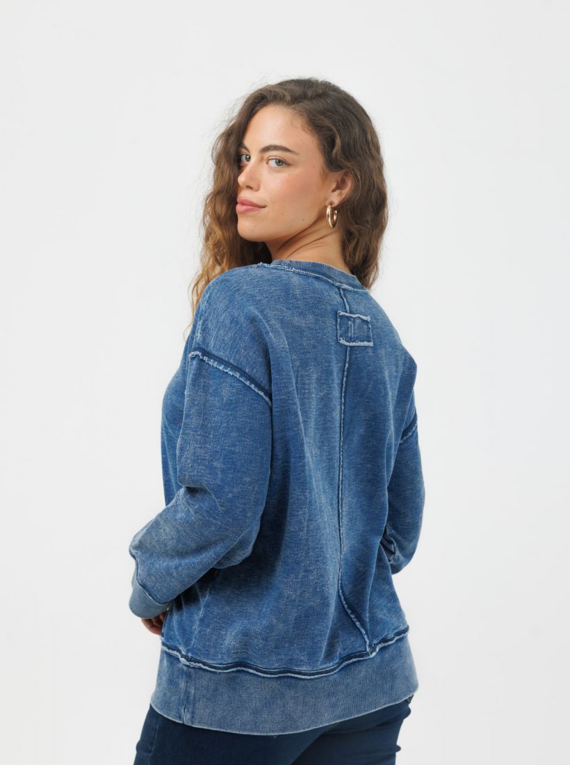 JUMP & ONOT,279.9000,סווטשירט אינדיגו שטוף,in-stock