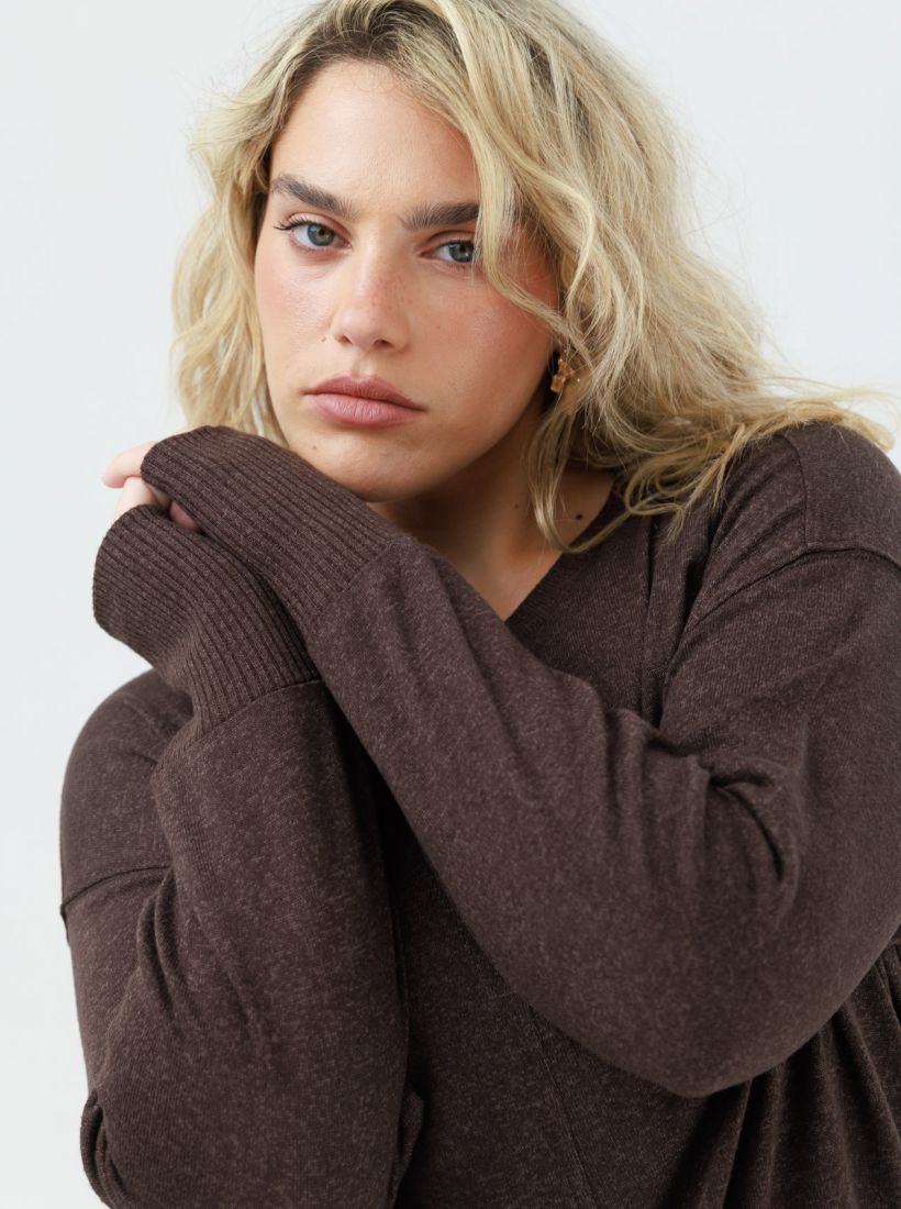 JUMP & ONOT,199.9000,סריג טוניקה עם ריב פרומו,in-stock