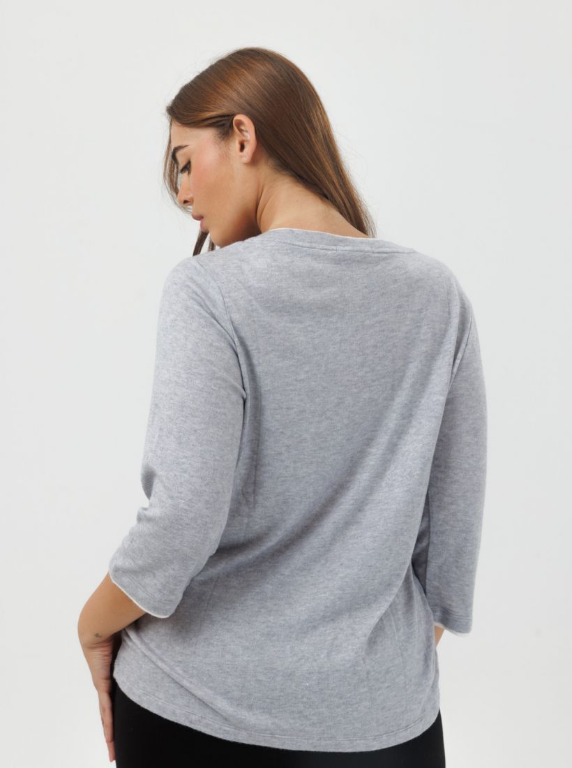 JUMP & ONOT,179.9000,חולצת שרוול 3/4 עם גימור כפול פרומו,in-stock