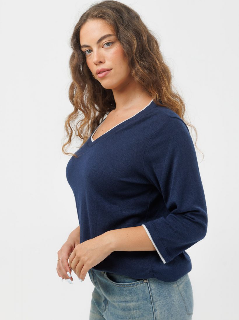 JUMP & ONOT,179.9000,חולצת שרוול 3/4 עם גימור כפול פרומו,in-stock