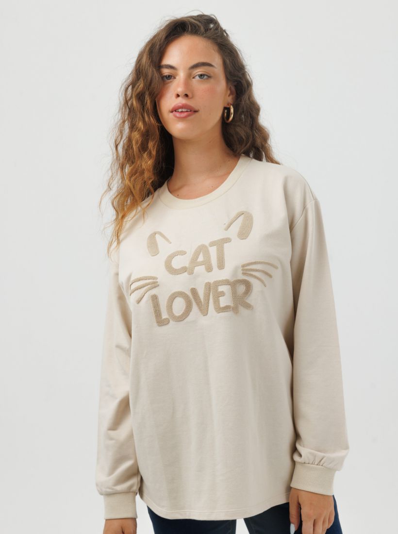 JUMP & ONOT,179.9000,חולצת סוויטשרט CAT,in-stock