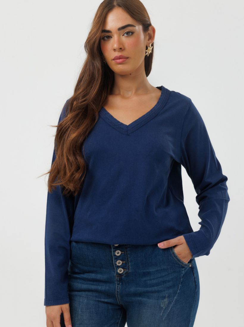 JUMP & ONOT,129.9000,חולצת BASIC עם מפתח V,in-stock