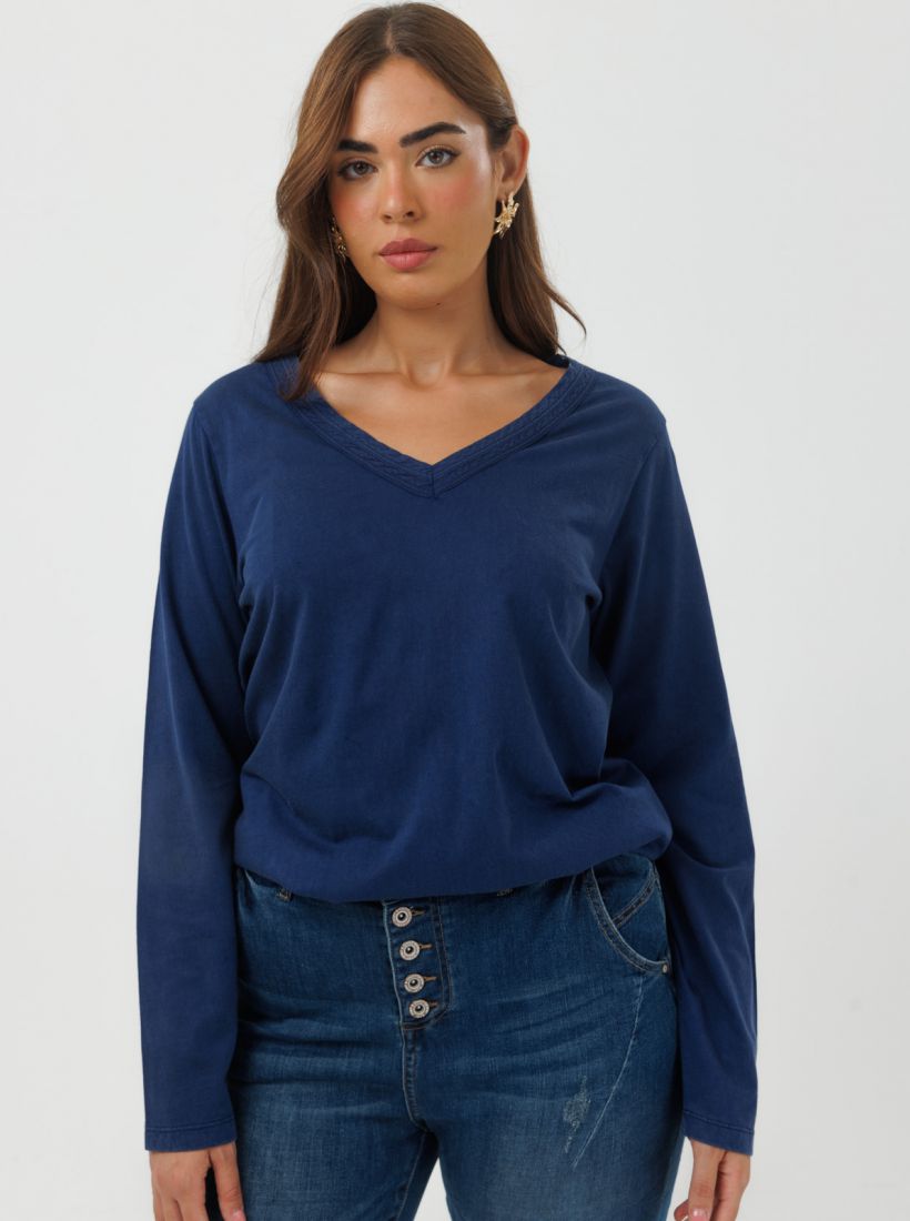 JUMP & ONOT,129.9000,חולצת BASIC עם מפתח V,in-stock