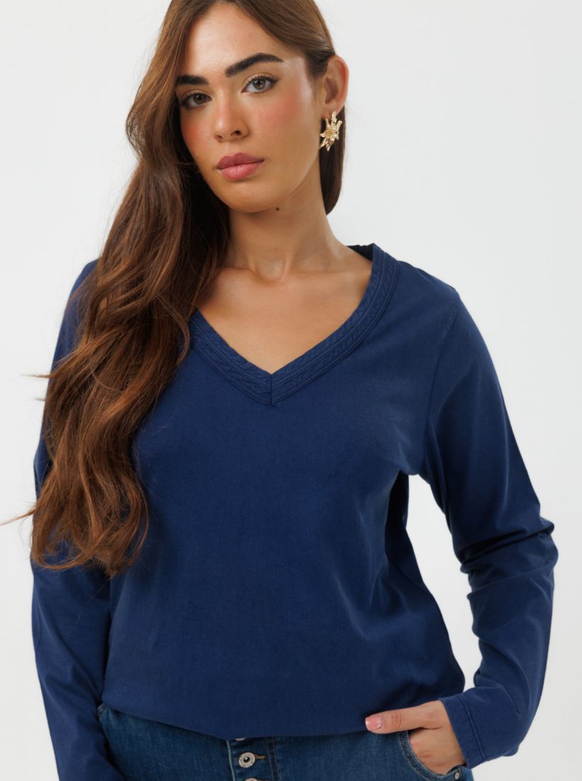 JUMP & ONOT,129.9000,חולצת BASIC עם מפתח V,in-stock