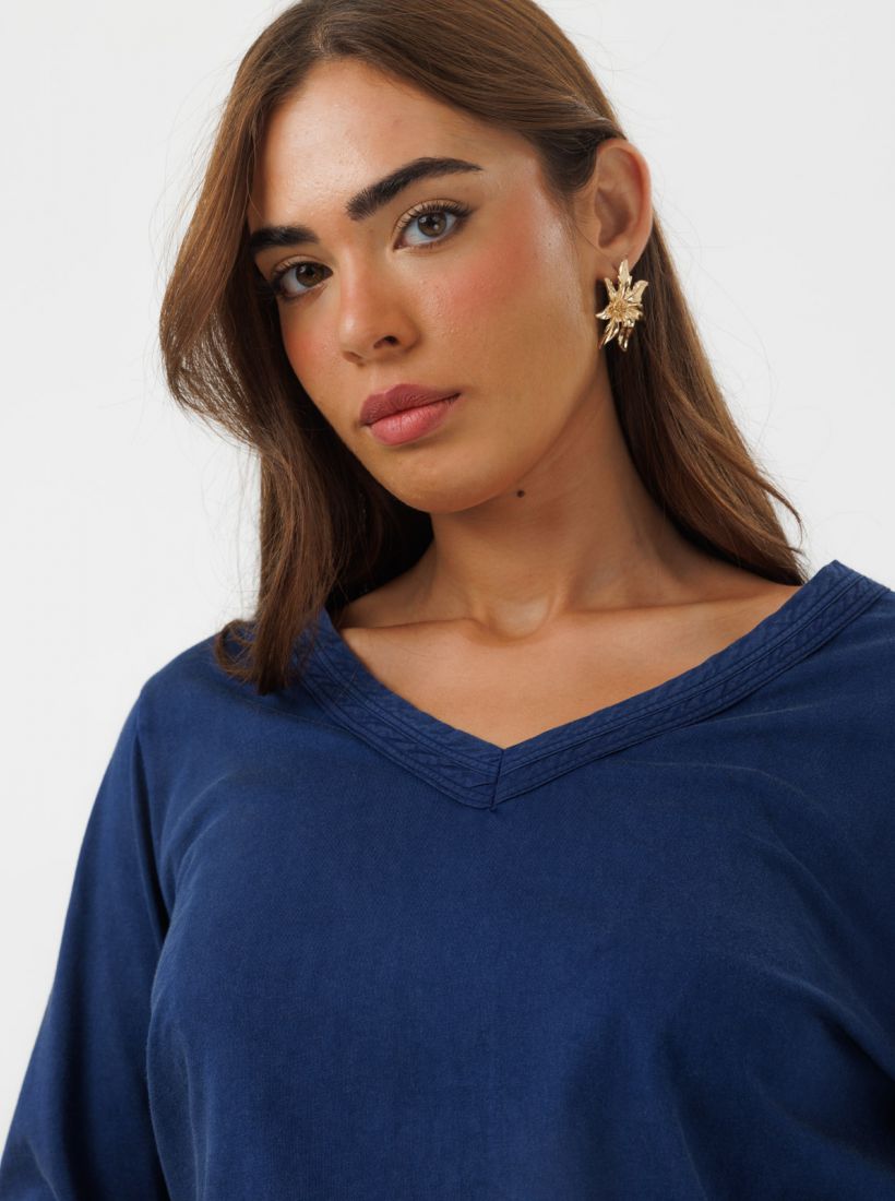 JUMP & ONOT,129.9000,חולצת BASIC עם מפתח V,in-stock