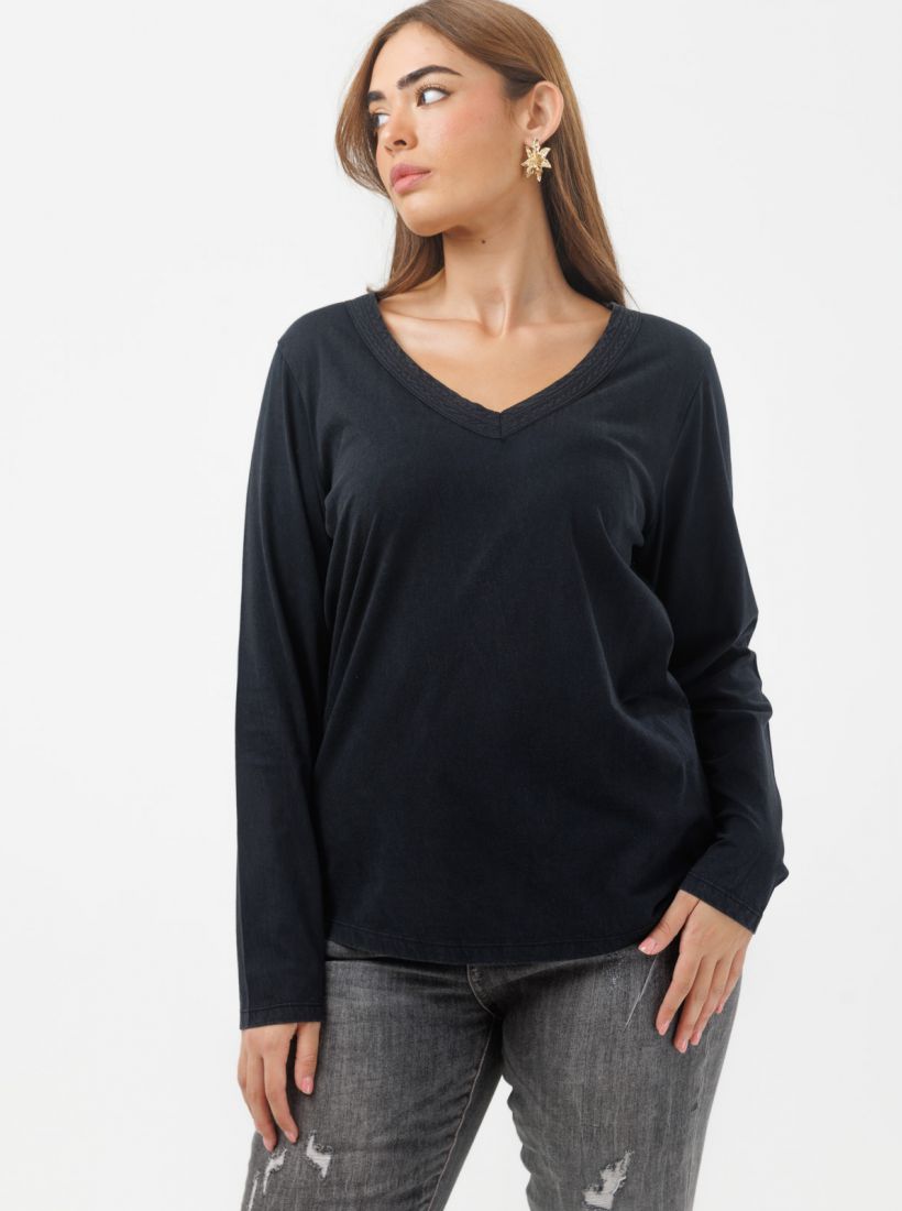 JUMP & ONOT,129.9000,חולצת BASIC עם מפתח V,in-stock