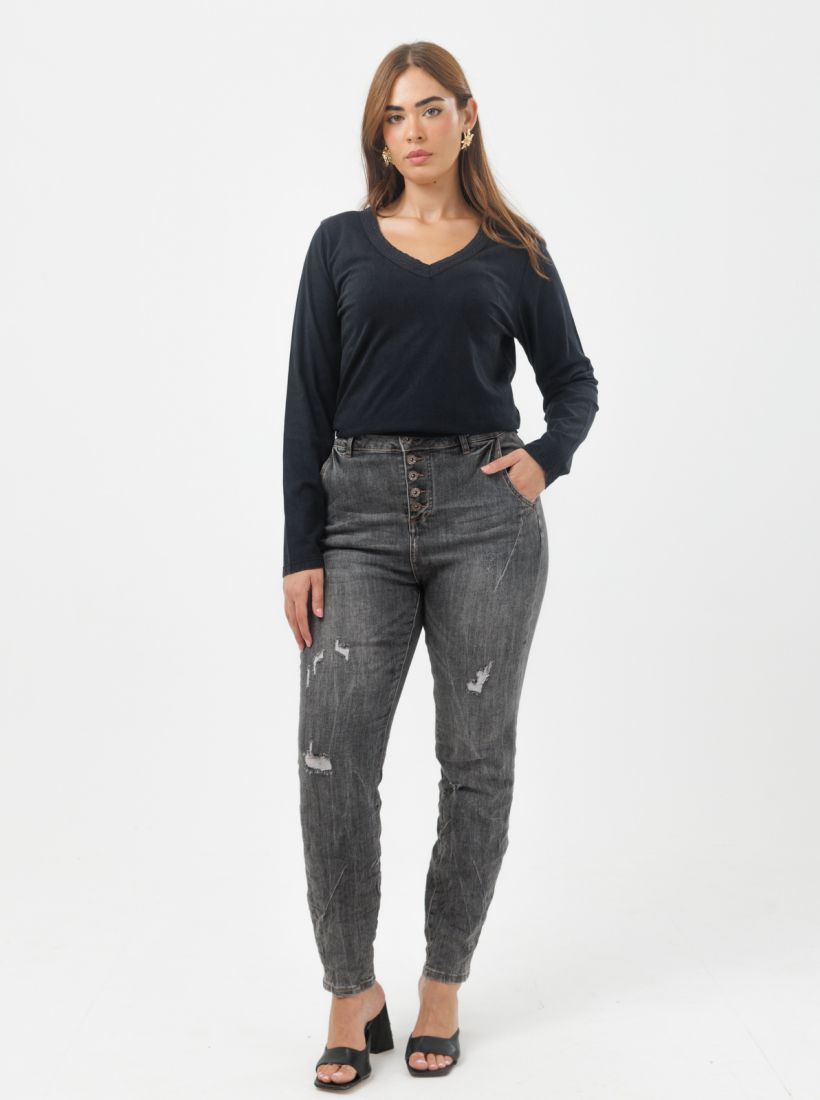 JUMP & ONOT,129.9000,חולצת BASIC עם מפתח V,in-stock