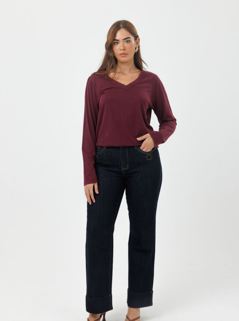 JUMP & ONOT,129.9000,חולצת BASIC עם מפתח V,in-stock