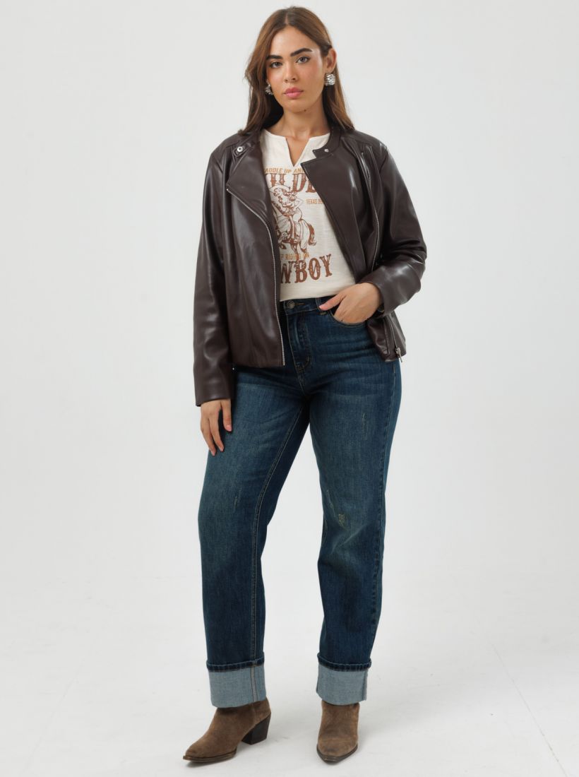 JUMP & ONOT,379.9000,ז’קט דמוי עור עם רוכסן צד,in-stock