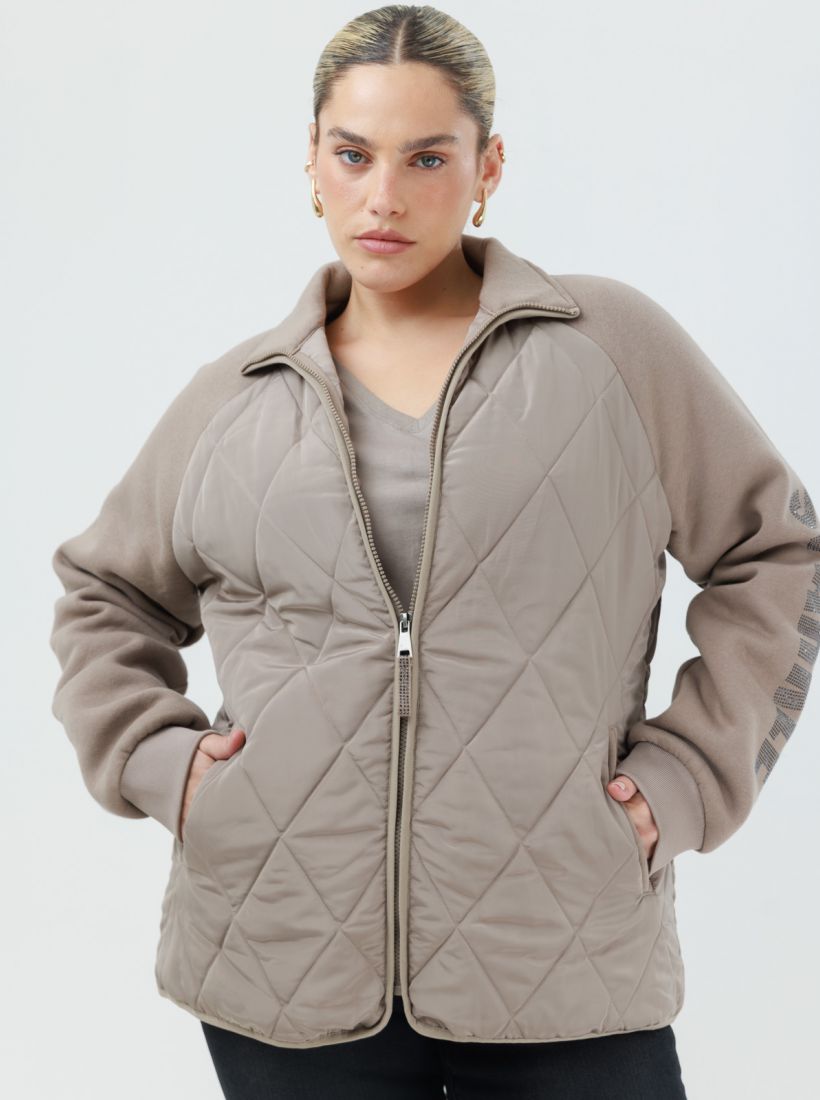 JUMP & ONOT,379.9000,מעיל ניילון שילוב סריג,in-stock