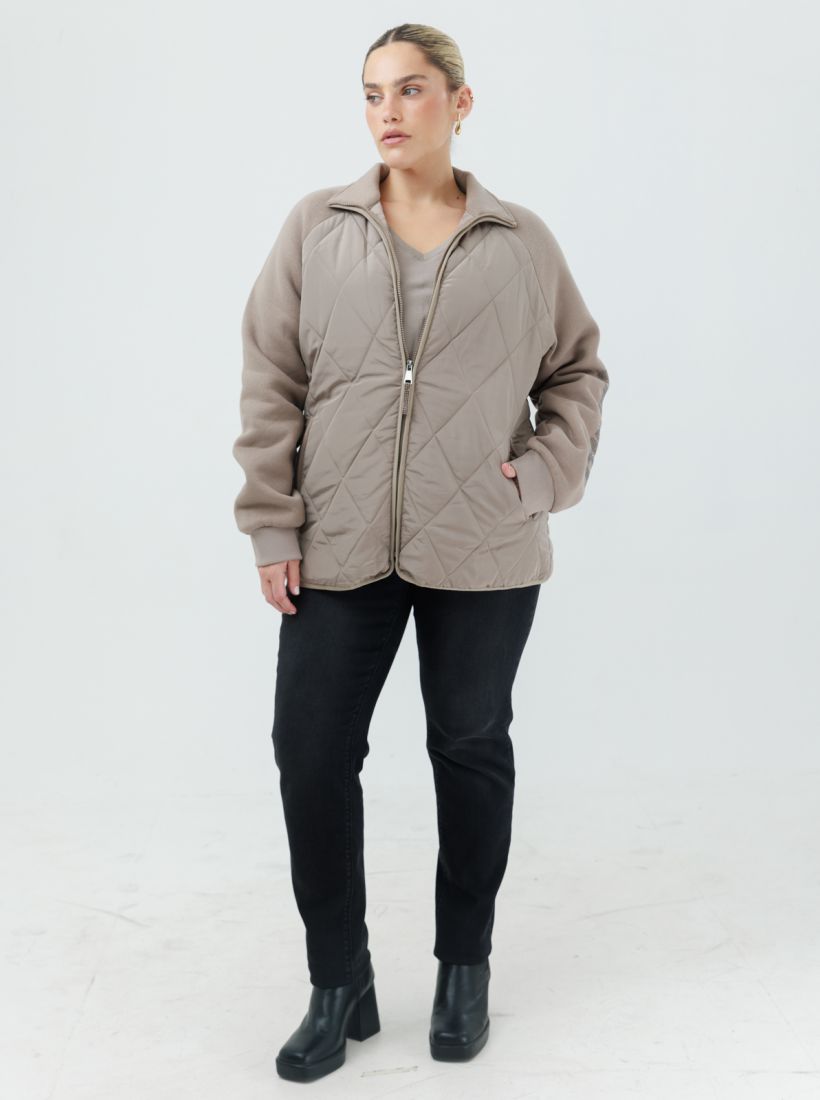 JUMP & ONOT,379.9000,מעיל ניילון שילוב סריג,in-stock