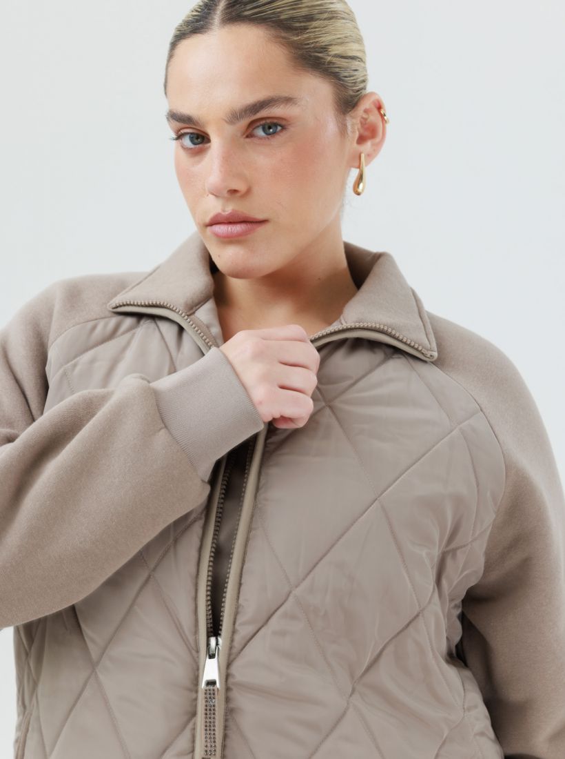 JUMP & ONOT,379.9000,מעיל ניילון שילוב סריג,in-stock