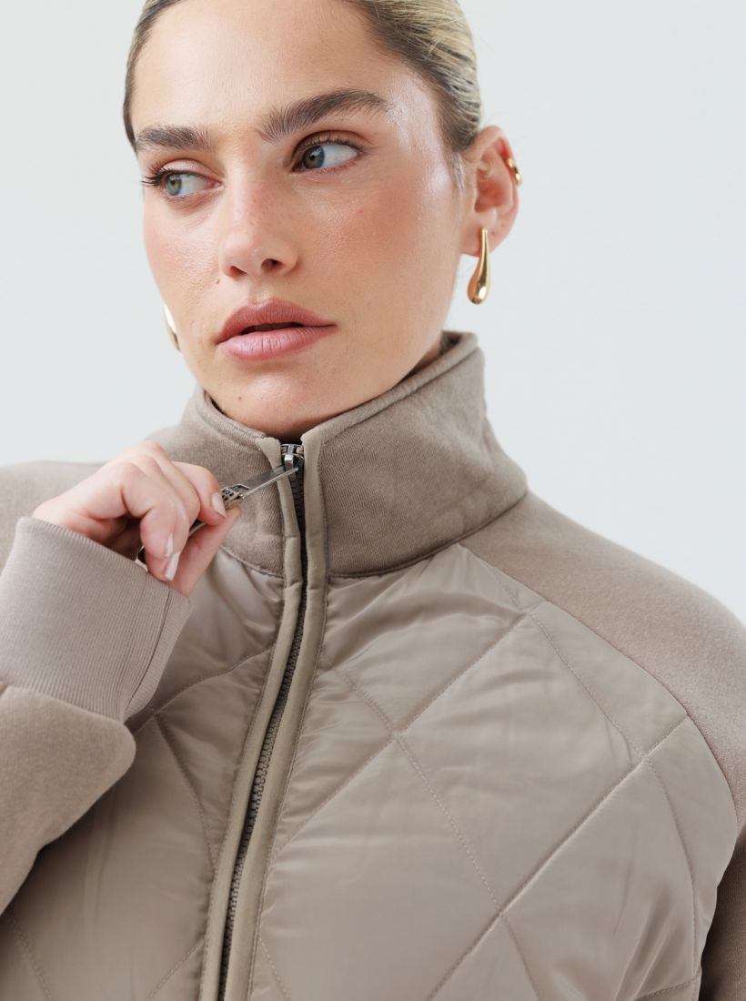 JUMP & ONOT,379.9000,מעיל ניילון שילוב סריג,in-stock