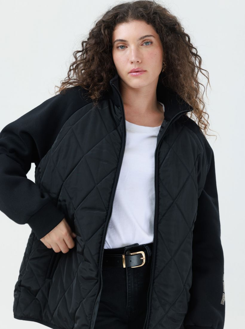 JUMP & ONOT,379.9000,מעיל ניילון שילוב סריג,in-stock