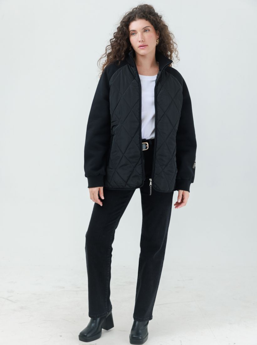 JUMP & ONOT,379.9000,מעיל ניילון שילוב סריג,in-stock