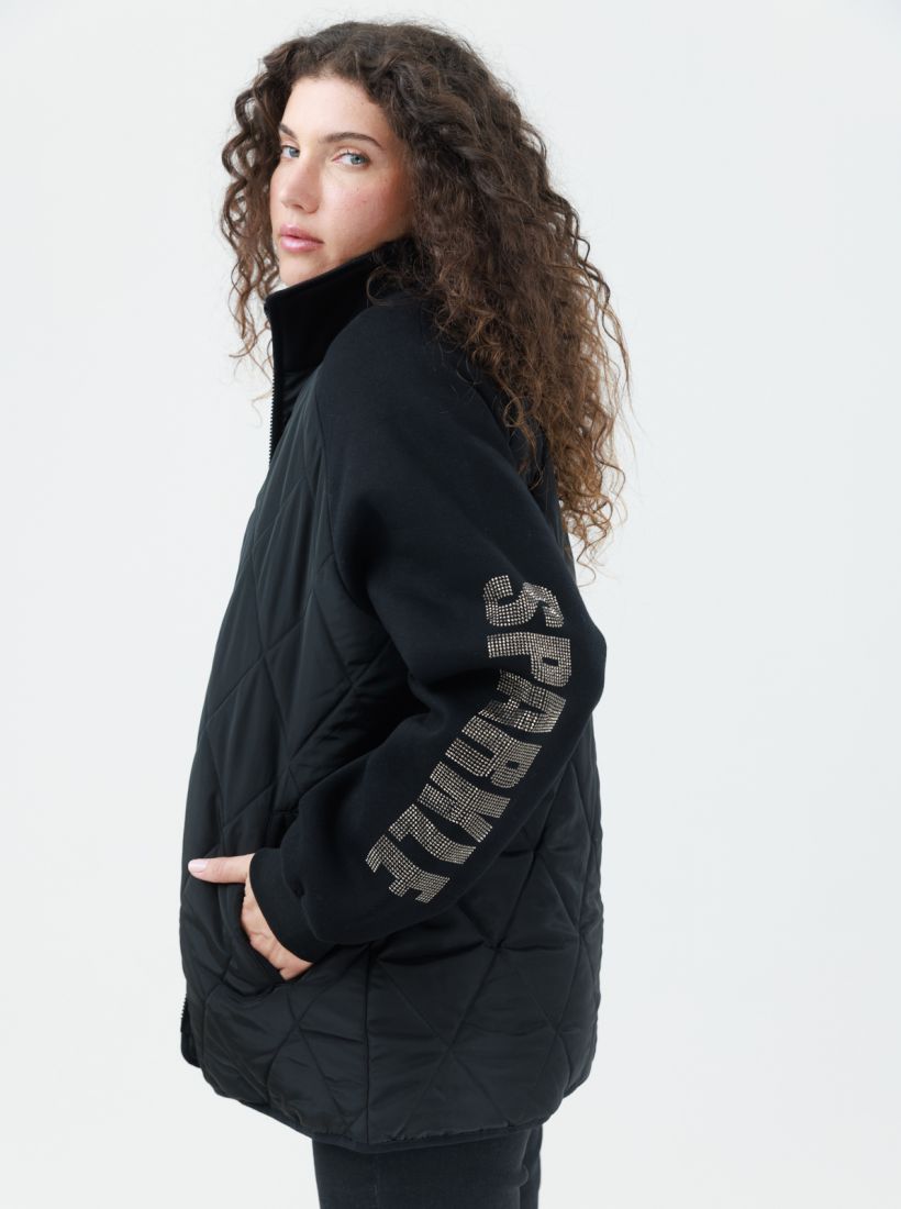 JUMP & ONOT,379.9000,מעיל ניילון שילוב סריג,in-stock