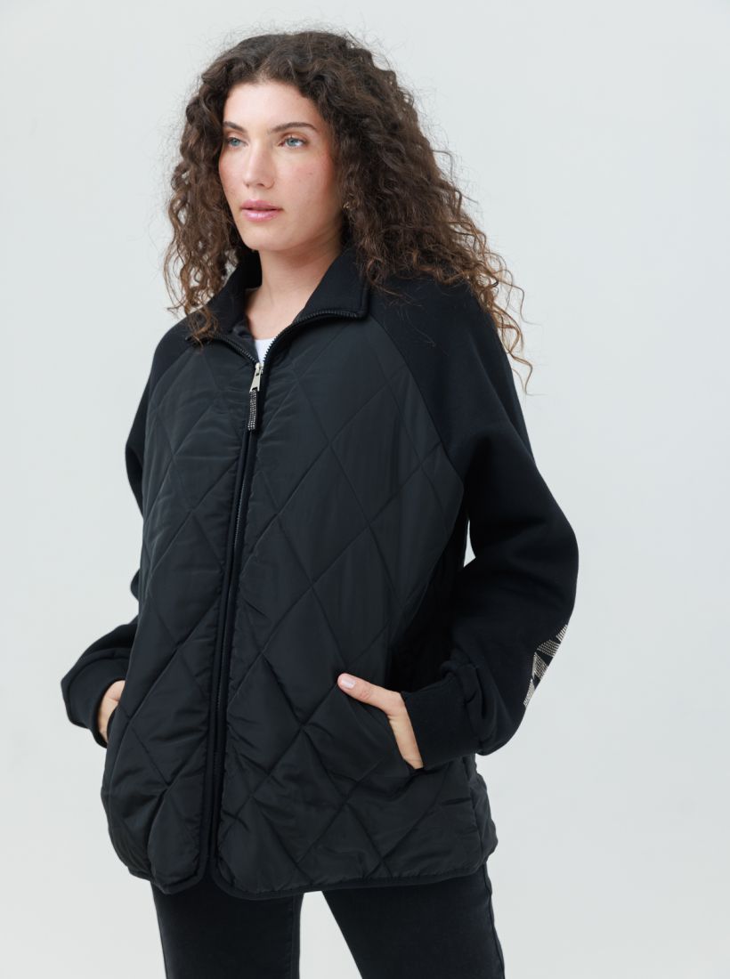 JUMP & ONOT,379.9000,מעיל ניילון שילוב סריג,in-stock