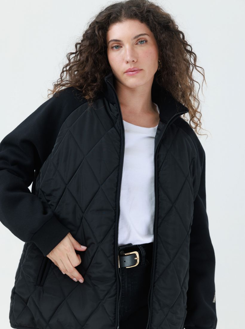 JUMP & ONOT,379.9000,מעיל ניילון שילוב סריג,in-stock