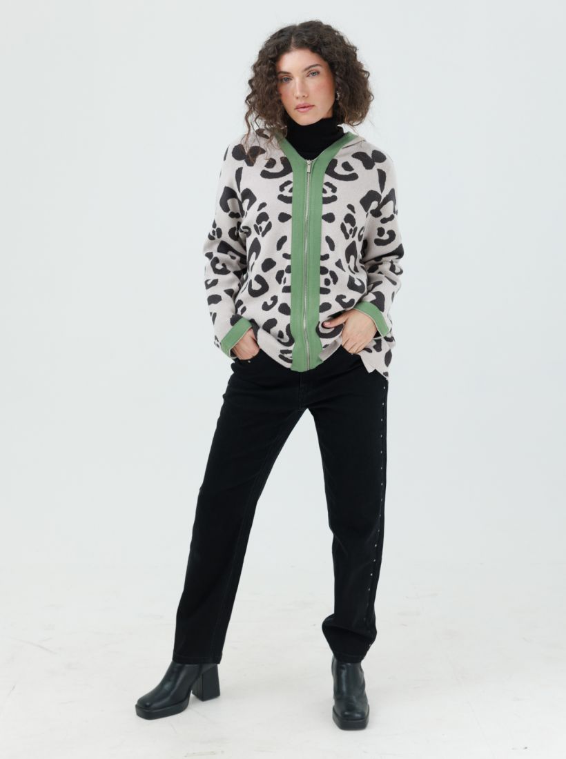 JUMP & ONOT,279.9000,קרדיגן מנומר עם רוכסן,in-stock