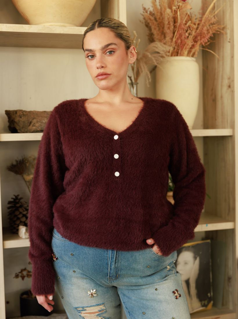 JUMP & ONOT,279.9000,סריג פלאפי V כפתורים,in-stock