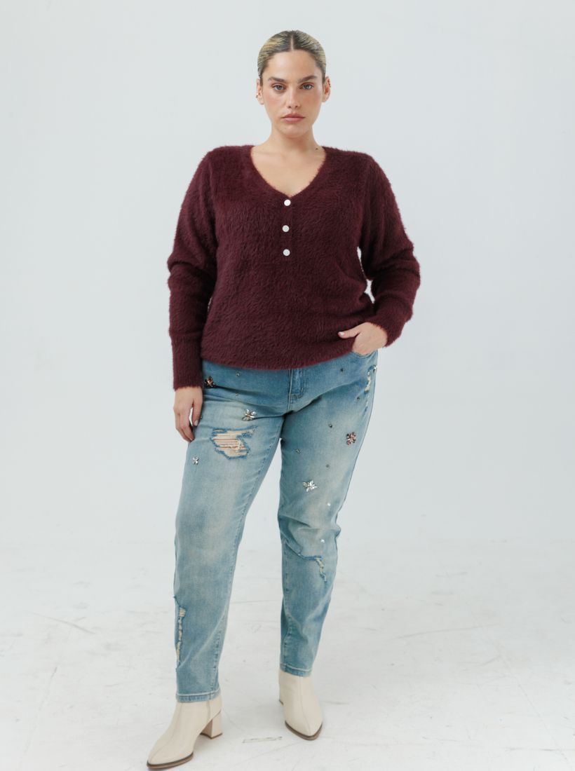 JUMP & ONOT,279.9000,סריג פלאפי V כפתורים,in-stock