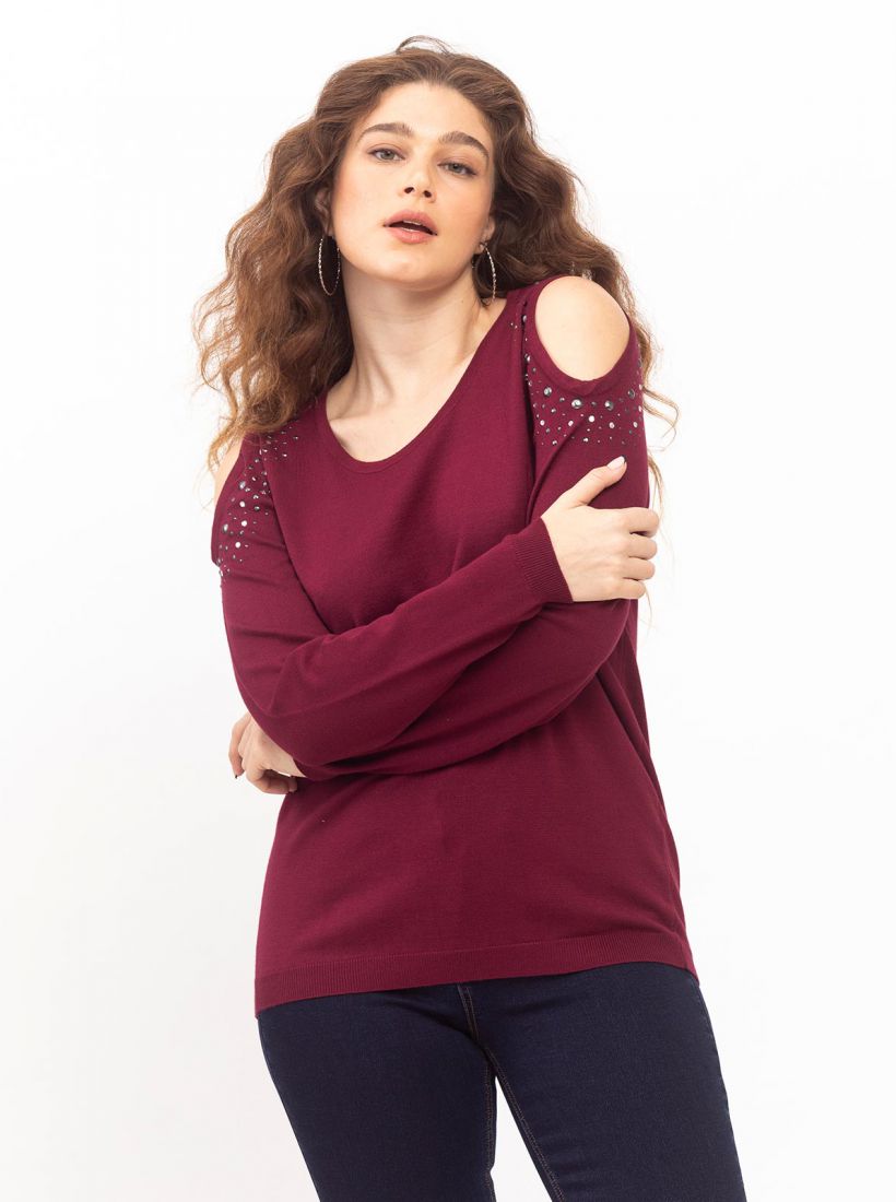 JUMP & ONOT,279.9000,סריג ניטים כתף חשופה,in-stock