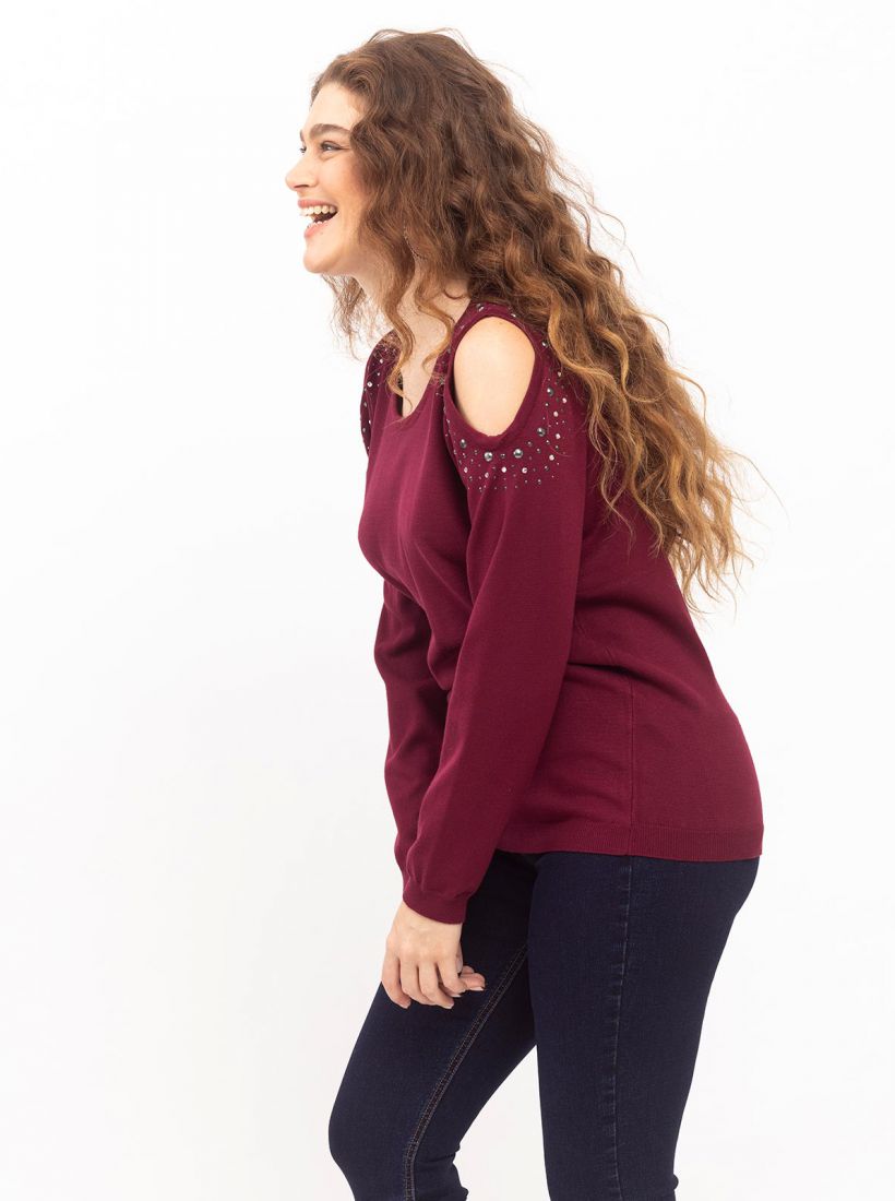 JUMP & ONOT,279.9000,סריג ניטים כתף חשופה,in-stock