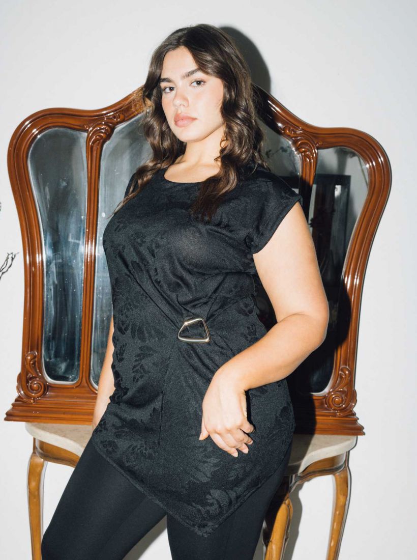 JUMP & ONOT,279.9000,טוניקה אסימטרית כיווץ צד,in-stock