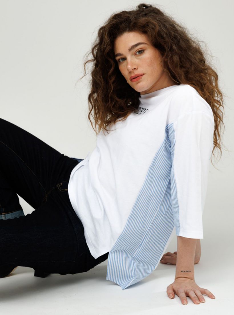 JUMP & ONOT,179.9000,טוניקה שילוב אריג,in-stock