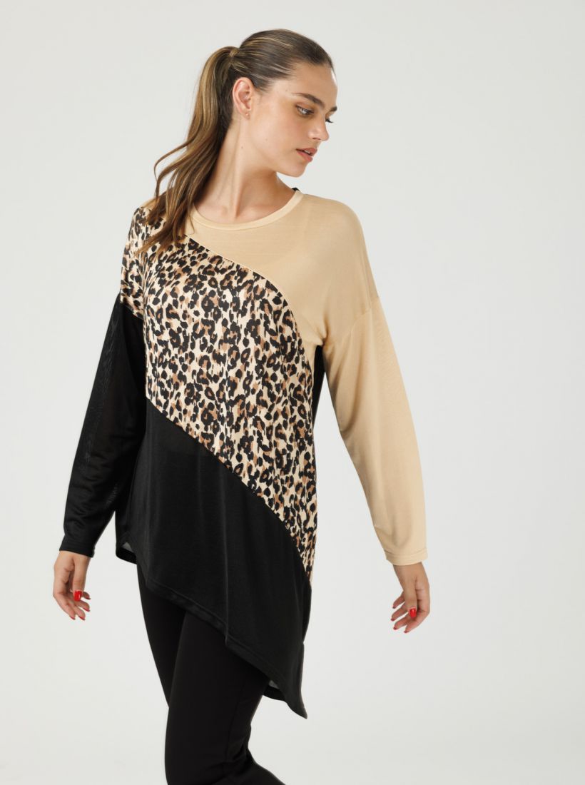 JUMP & ONOT,199.9000,טוניקה מנומרת אלכסון,in-stock