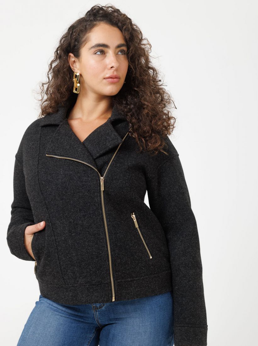 JUMP & ONOT,449.9000,מעיל אופנוענים קצר דמוי צמר,in-stock