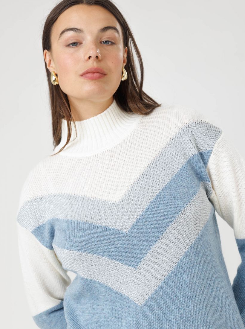 JUMP & ONOT,279.9000,סריג חצי גולף פסי לורקס,in-stock