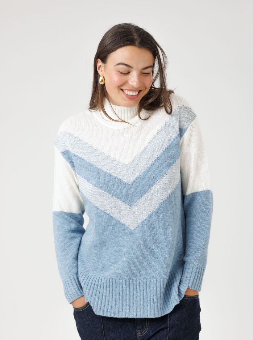 JUMP & ONOT,279.9000,סריג חצי גולף פסי לורקס,in-stock