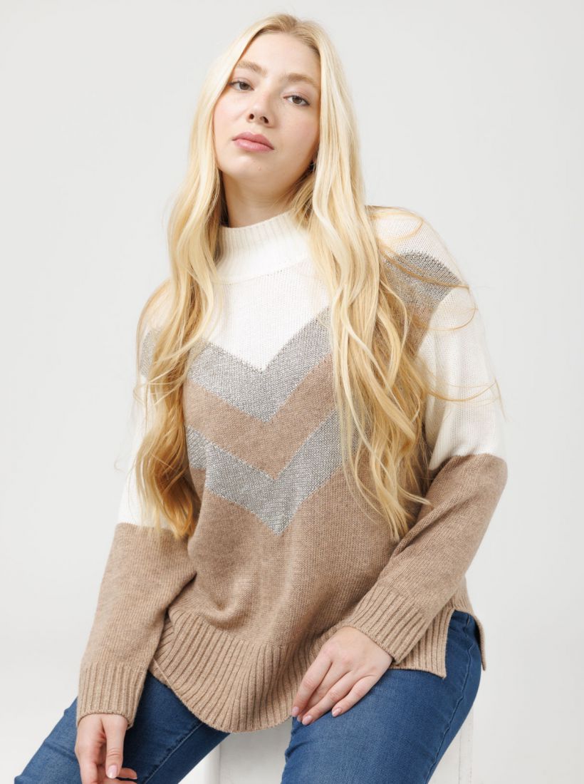 JUMP & ONOT,279.9000,סריג חצי גולף פסי לורקס,in-stock