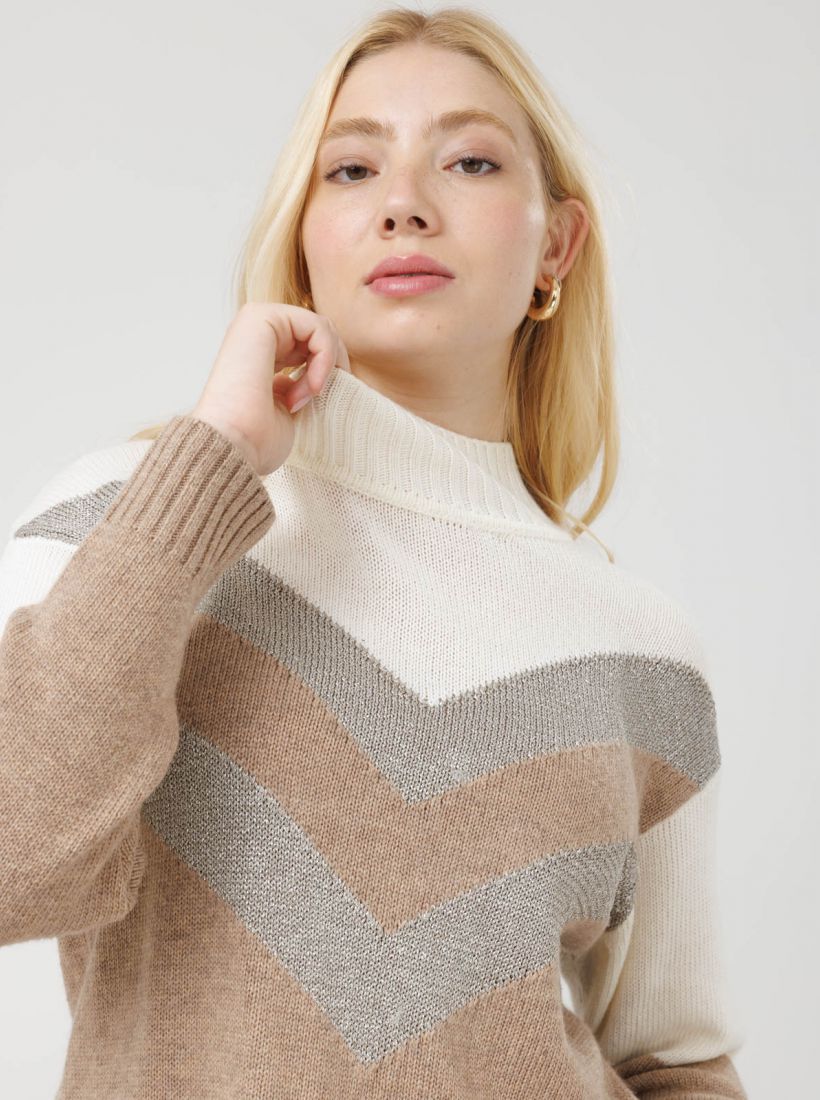 JUMP & ONOT,279.9000,סריג חצי גולף פסי לורקס,in-stock