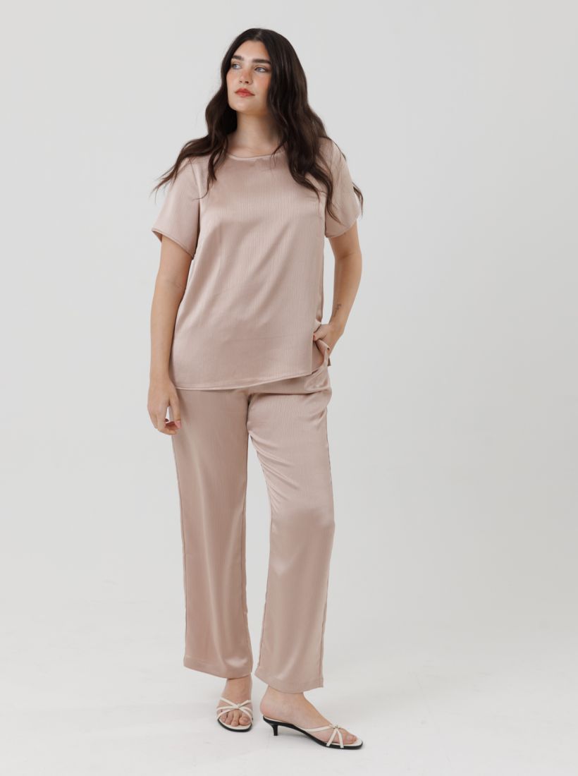 JUMP & ONOT,279.9000,מכנס סאטן מקומט סט,in-stock