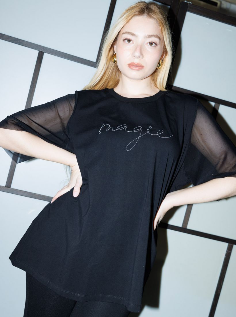 JUMP & ONOT,229.9000,חולצה שרוול רשת אבנים,in-stock