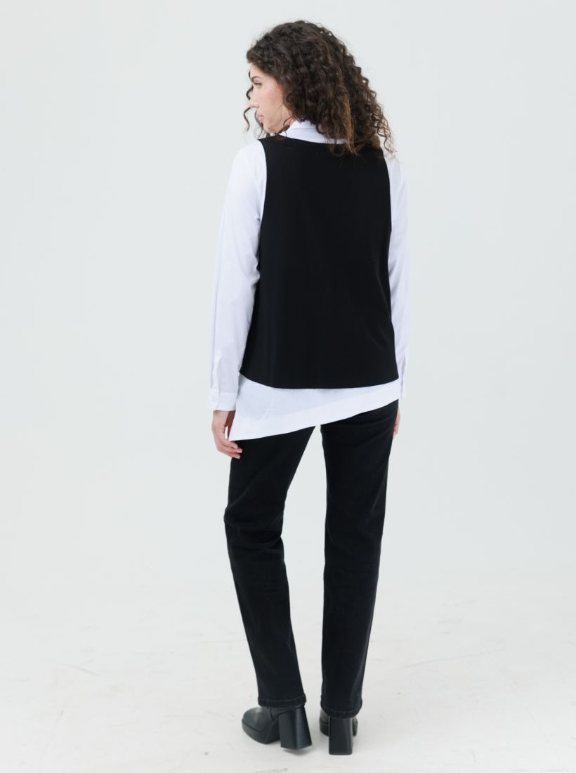 JUMP & ONOT,279.9000,טוניקה מכופתרת שילוב וסט,in-stock