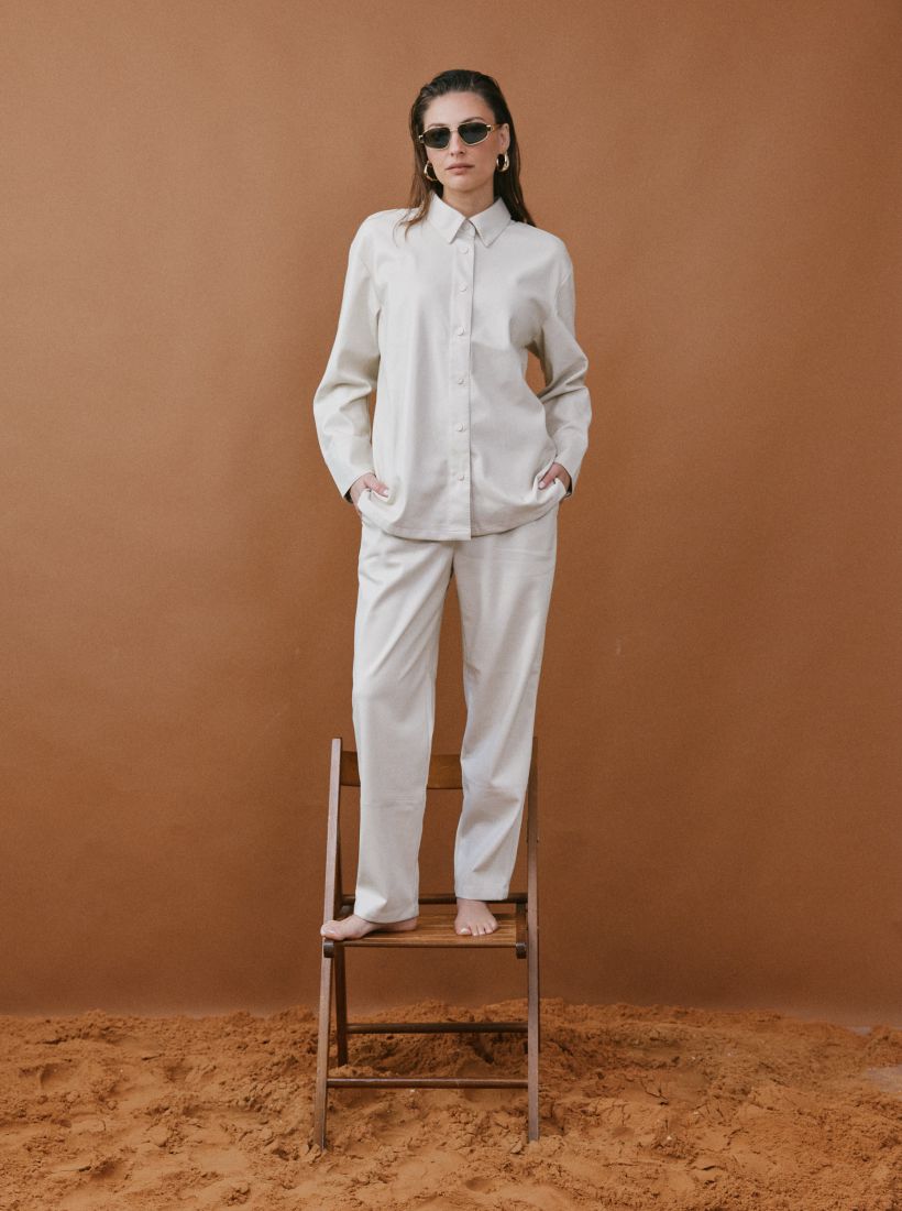 JUMP & ONOT,329.9000,חולצה מכופתרת דמוי עור,in-stock