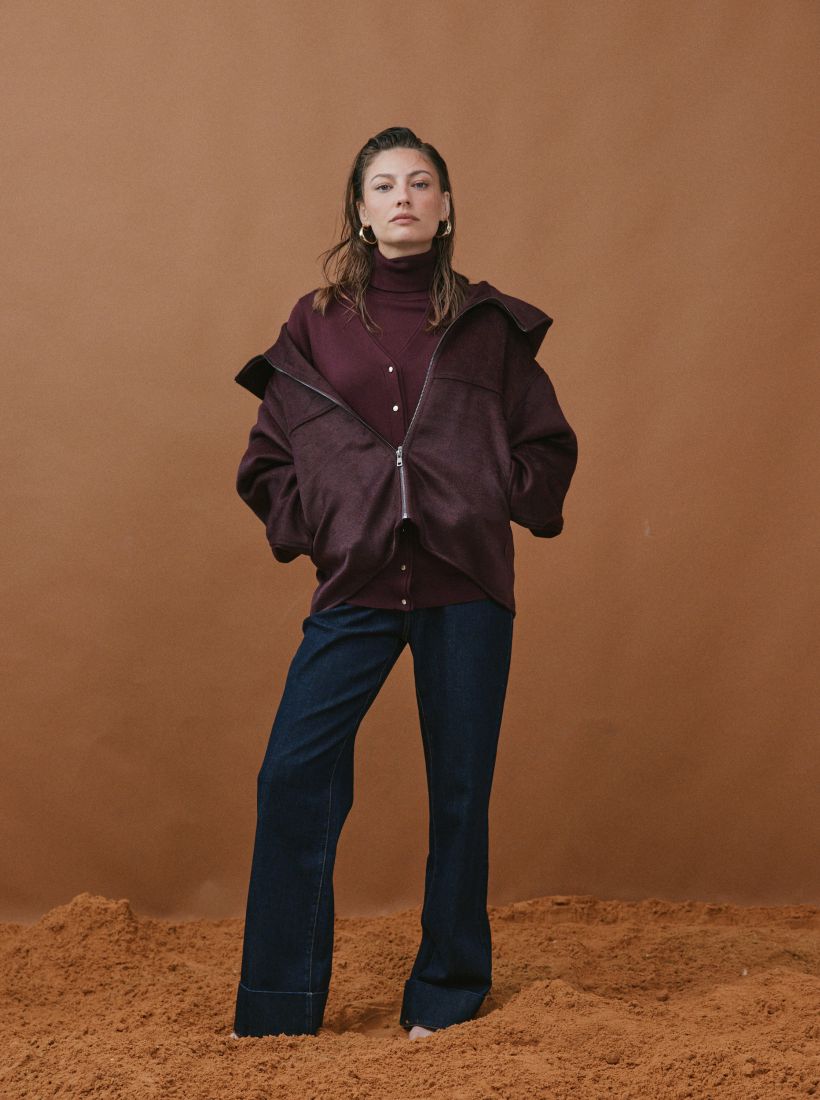 JUMP & ONOT,479.9000,מעיל צמר שרוול עטלף,in-stock