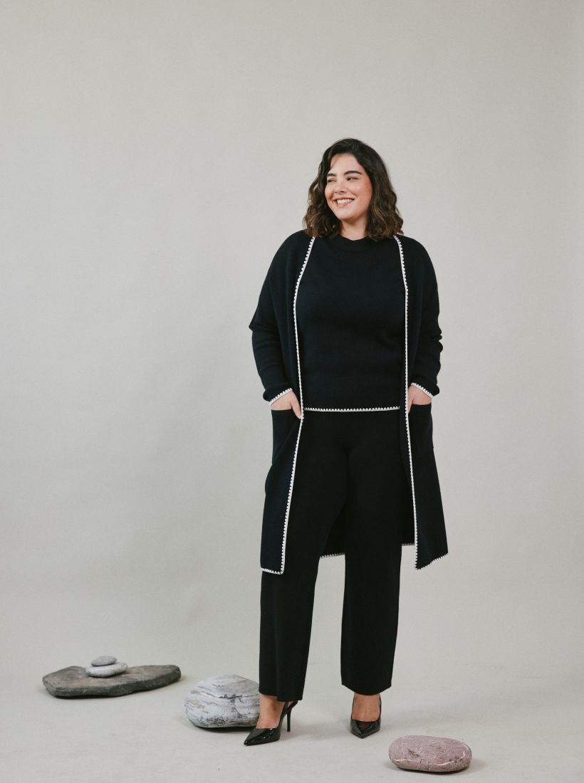 JUMP & ONOT,329.9000,קרדיגן ארוך רקמת זיגזג,in-stock