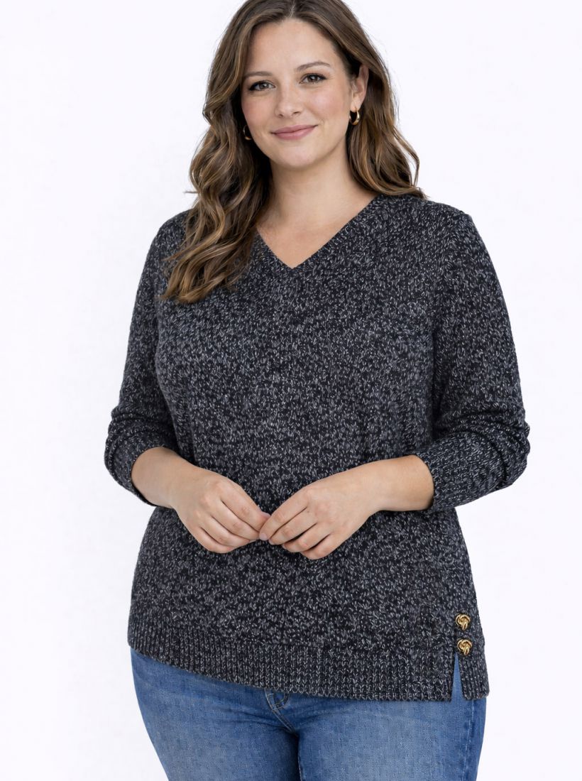 JUMP & ONOT,279.9000,סריג מלאנז כפתורי זהב,in-stock