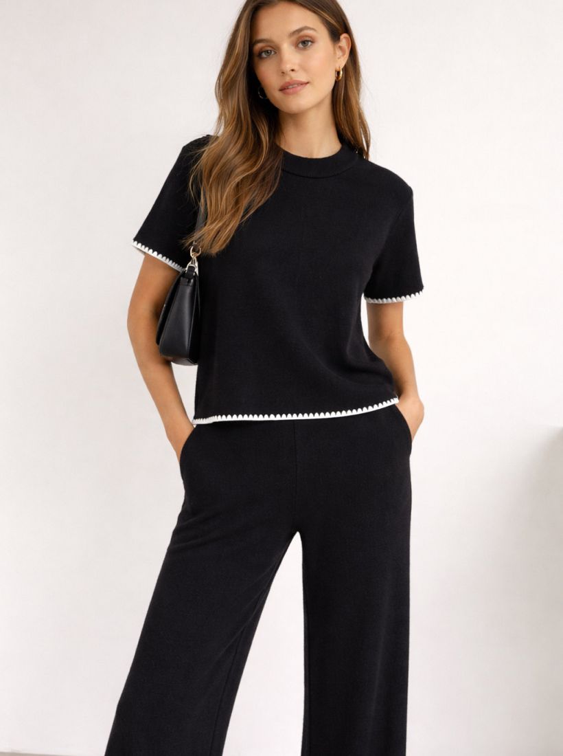 JUMP & ONOT,229.9000,סריג קצר רקמת זיגזג,in-stock