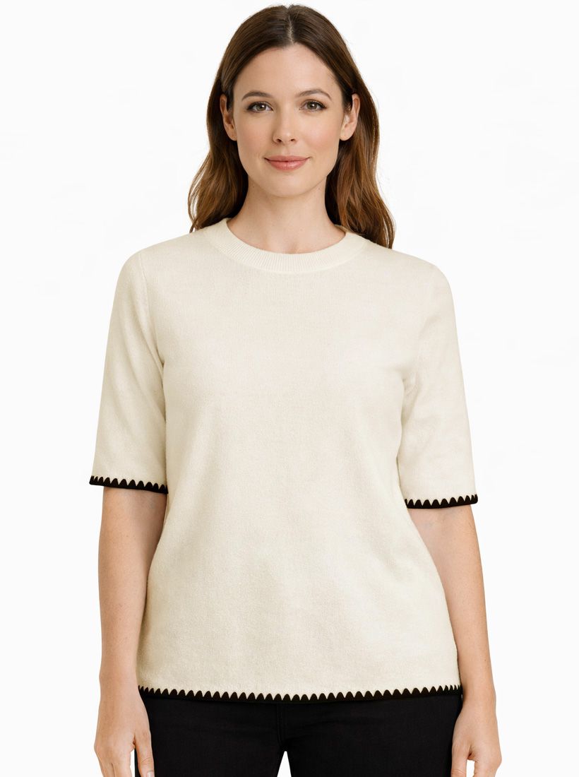 JUMP & ONOT,229.9000,סריג קצר רקמת זיגזג,in-stock