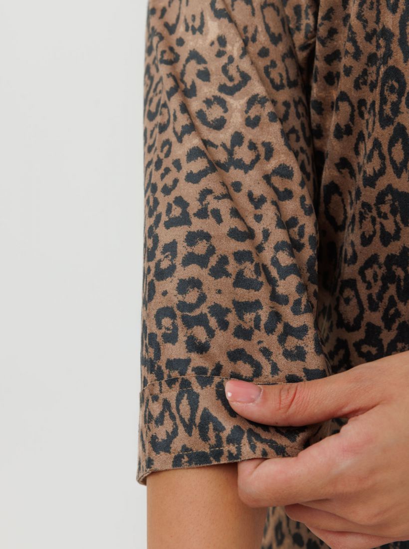 JUMP & ONOT,279.9000,שמלה דמוי זמש מנומרת,in-stock