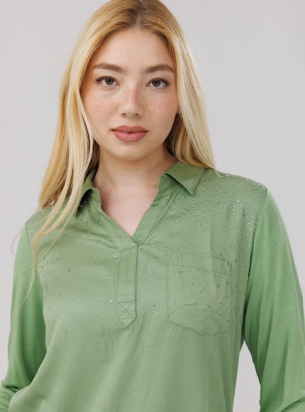 JUMP & ONOT,199.9000,חולצה ניטים שילוב בדים פרומו,{quantity_and_stock_status}