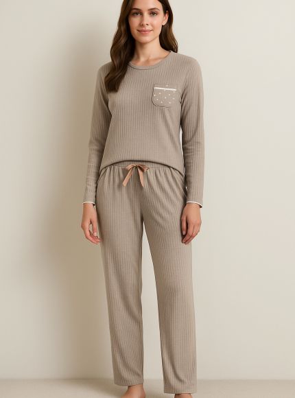 JUMP & ONOT,150.0000,סט פיג’מה ארוך בסריג ריב,{quantity_and_stock_status}