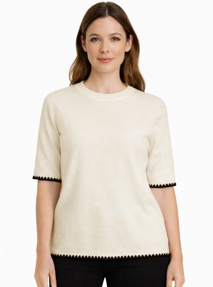 JUMP & ONOT,229.9000,סריג קצר רקמת זיגזג,{quantity_and_stock_status}